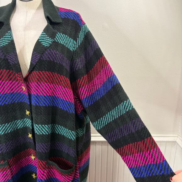 Torrid Plus Size 5X Coatigan Collared Sweater Duster Cardigan Striped Pockets - Picture 11 of 13